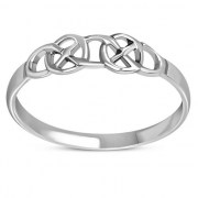 Light Scottish Style Celtic Knot Sterling Silver Ring, rp667